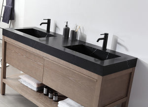 BIBURY 72" CHESTNUT OAK BATHROOM VANITY