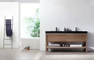 BIBURY 72" CHESTNUT OAK BATHROOM VANITY
