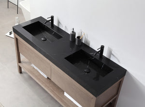 BIBURY 72" CHESTNUT OAK BATHROOM VANITY