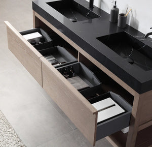 BIBURY 72" CHESTNUT OAK BATHROOM VANITY