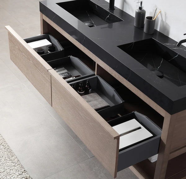 BIBURY 72" CHESTNUT OAK BATHROOM VANITY