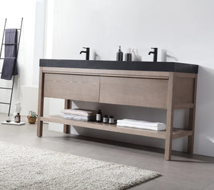 BIBURY 72" CHESTNUT OAK BATHROOM VANITY