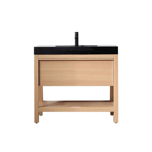 BIBURY 36” WHITEWASH OAK BATHROOM VANITY