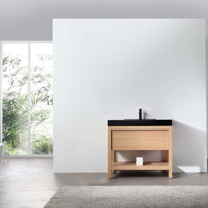 BIBURY 36” WHITEWASH OAK BATHROOM VANITY