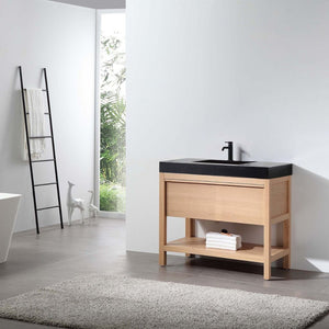 BIBURY 36” WHITEWASH OAK BATHROOM VANITY