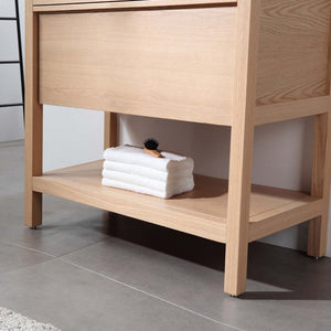 BIBURY 36” WHITEWASH OAK BATHROOM VANITY