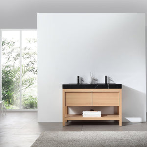 BIBURY 48” WHITEWASH OAK BATHROOM VANITY