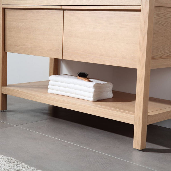 BIBURY 48” WHITEWASH OAK BATHROOM VANITY
