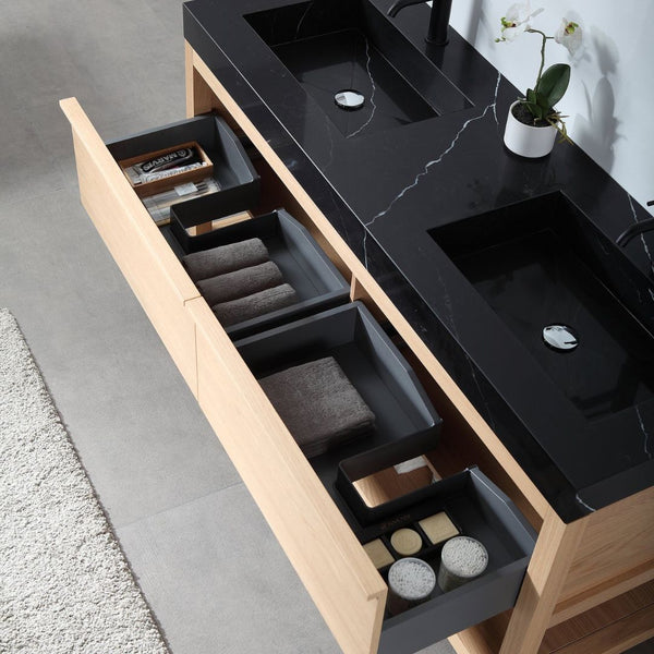 BIBURY 60” WHITEWASH OAK BATHROOM VANITY