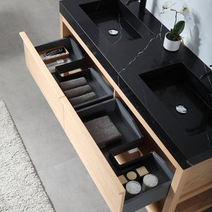 BIBURY 72" WHITEWASH OAK BATHROOM VANITY
