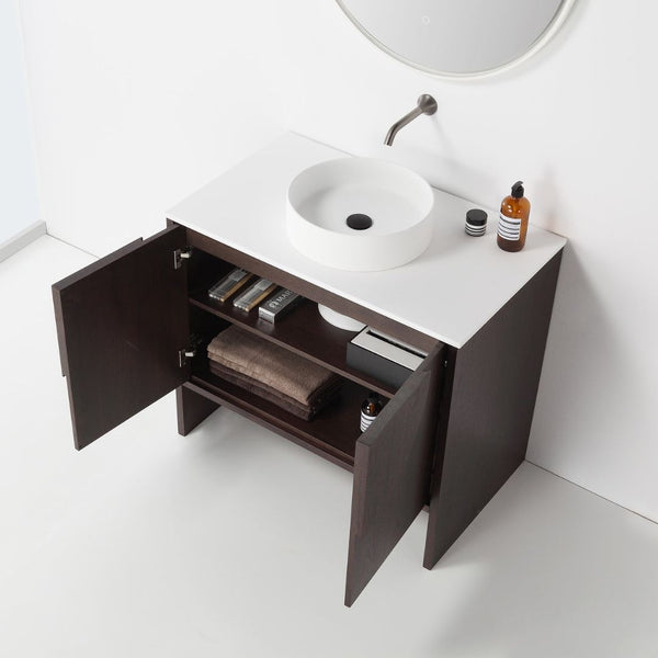 CELLE 36” DARK WALNUT BATHROOM VANITY
