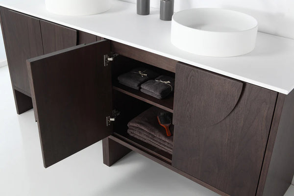 CELLE 72” DARK WALNUT BATHROOM VANITY
