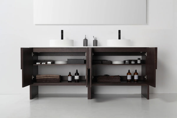 CELLE 72” DARK WALNUT BATHROOM VANITY
