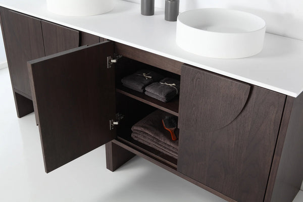 CELLE 72” DARK WALNUT BATHROOM VANITY