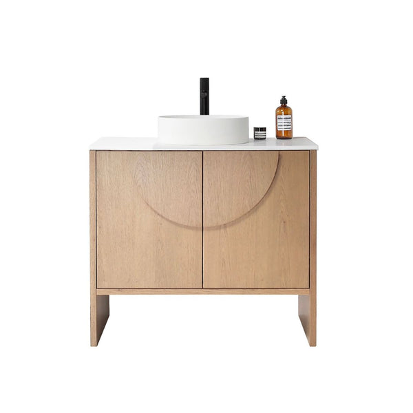 CELLE 36” PECAN OAK BATHROOM VANITY