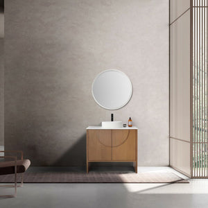 CELLE 36” PECAN OAK BATHROOM VANITY