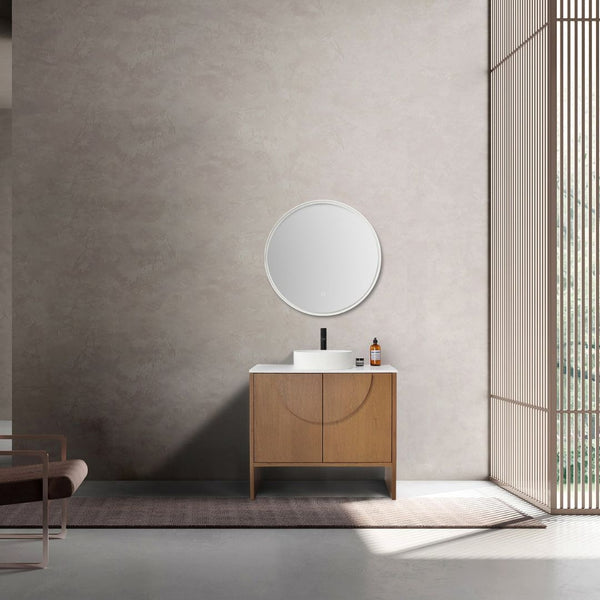 CELLE 36” PECAN OAK BATHROOM VANITY
