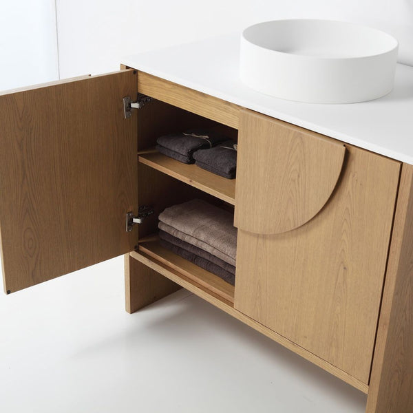 CELLE 36” PECAN OAK BATHROOM VANITY