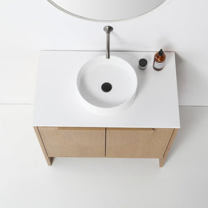 CELLE 36” PECAN OAK BATHROOM VANITY