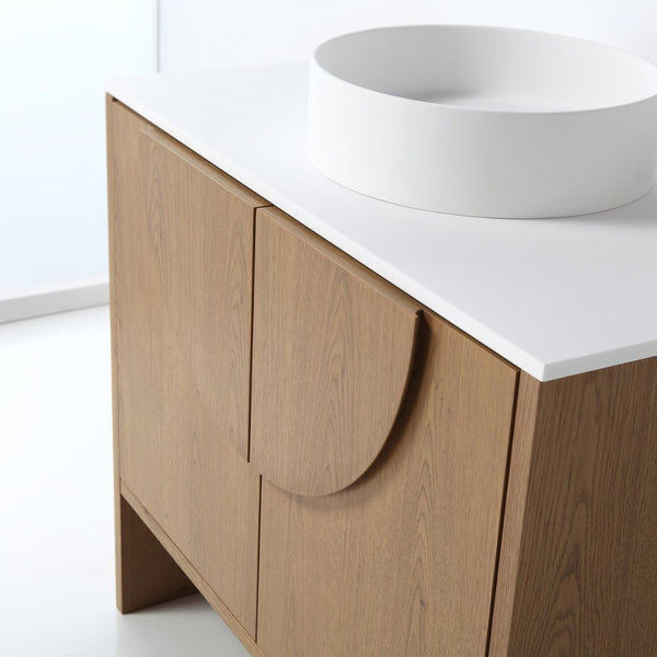 CELLE 36” PECAN OAK BATHROOM VANITY