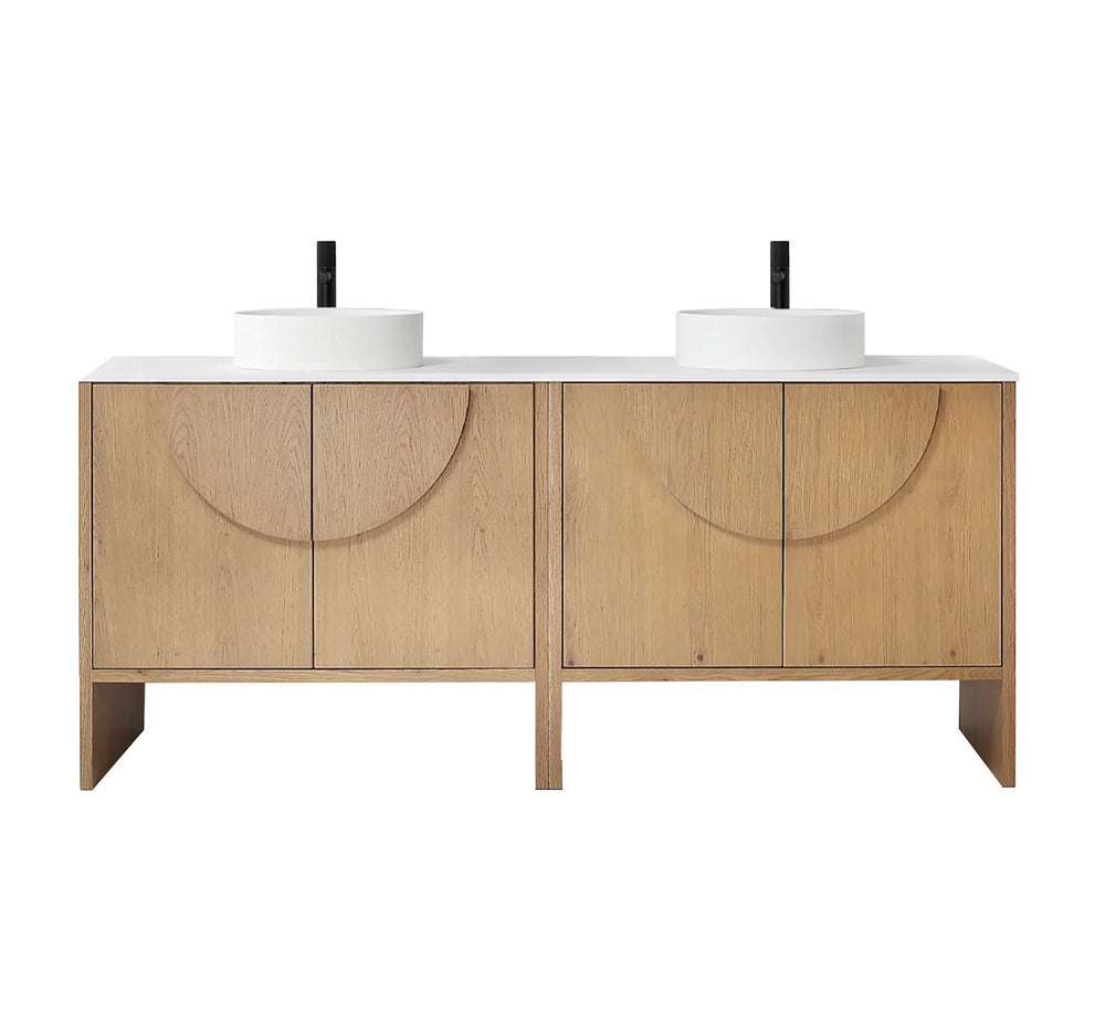 CELLE 72” PECAN OAK BATHROOM VANITY
