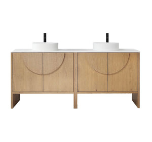 CELLE 72” PECAN OAK BATHROOM VANITY