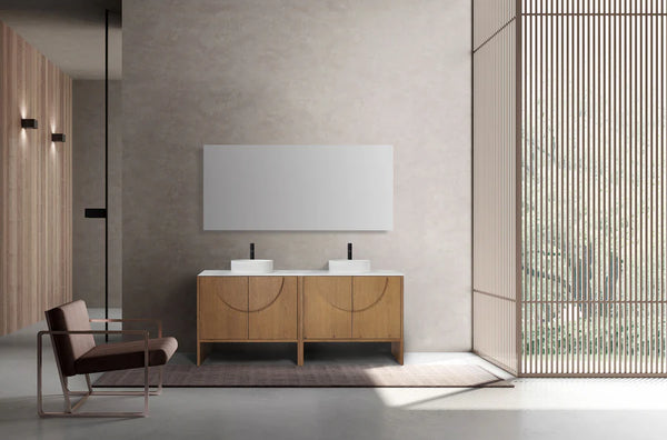 CELLE 72” PECAN OAK BATHROOM VANITY