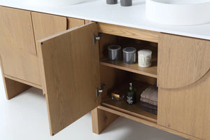 CELLE 72” PECAN OAK BATHROOM VANITY