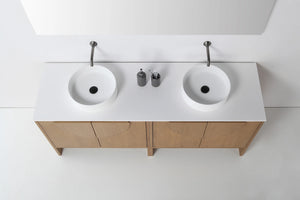 CELLE 72” PECAN OAK BATHROOM VANITY
