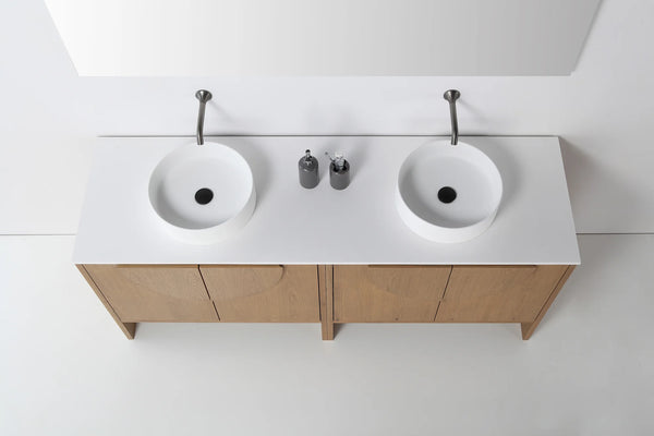 CELLE 72” PECAN OAK BATHROOM VANITY