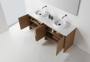 CELLE 72” PECAN OAK BATHROOM VANITY