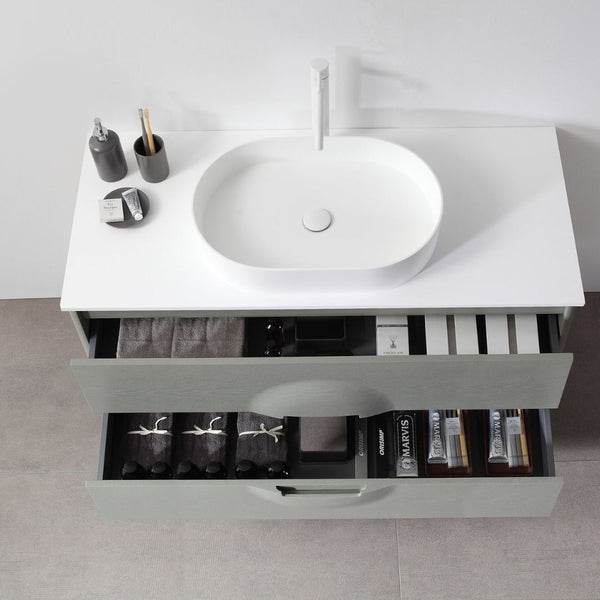COLMAR 48” OLIVE GREEN BATHROOM VANITY