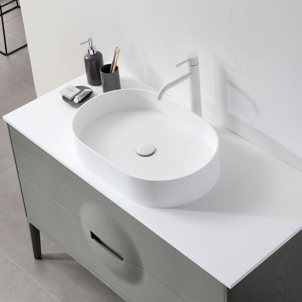 COLMAR 48” OLIVE GREEN BATHROOM VANITY