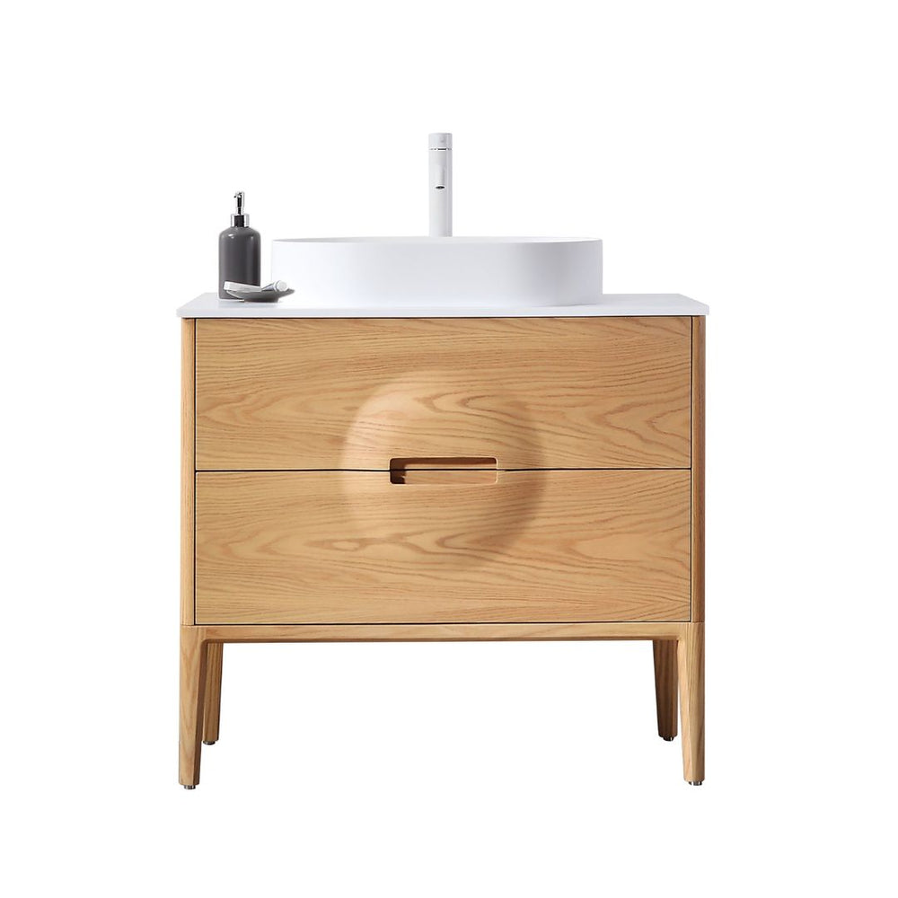 COLMAR 36” WHITEWASH OAK BATHROOM VANITY