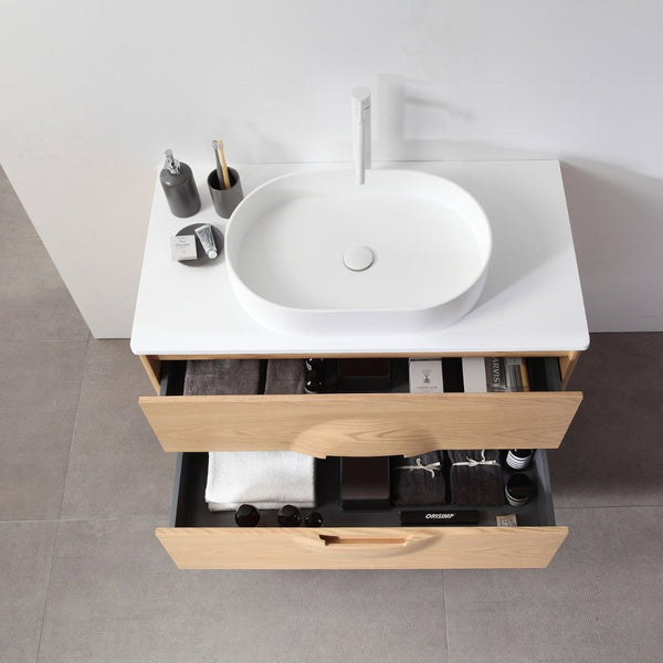 COLMAR 36” WHITEWASH OAK BATHROOM VANITY