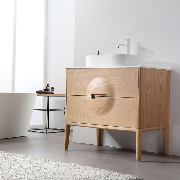 COLMAR 36” WHITEWASH OAK BATHROOM VANITY