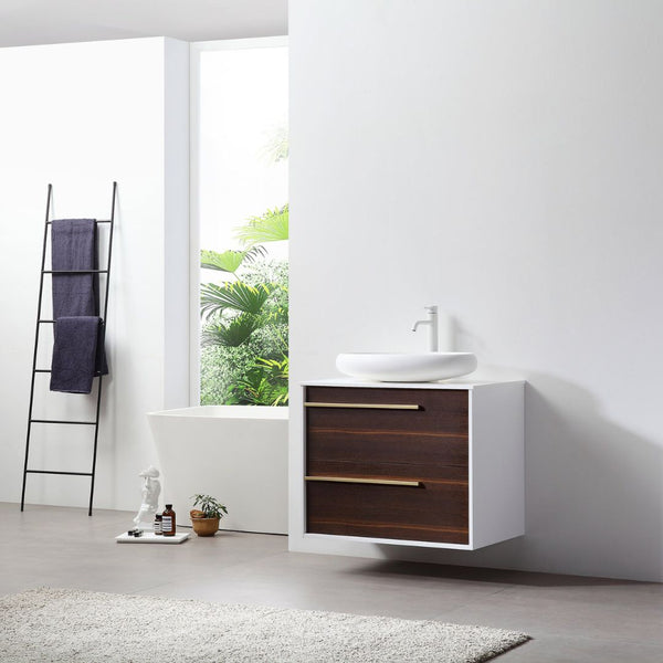 GOREME 30” SMOKE GRAY OAK BATHROOM VANITY