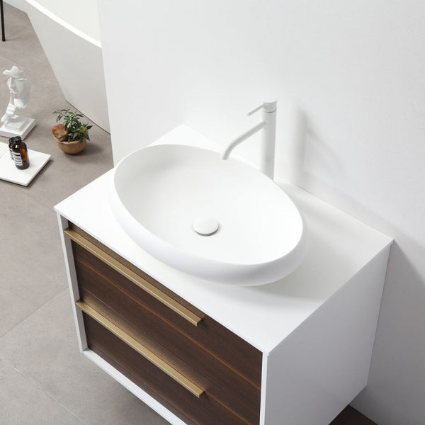 GOREME 30” SMOKE GRAY OAK BATHROOM VANITY