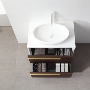 GOREME 30” SMOKE GRAY OAK BATHROOM VANITY