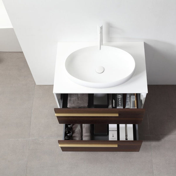 GOREME 30” SMOKE GRAY OAK BATHROOM VANITY