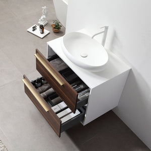 GOREME 30” SMOKE GRAY OAK BATHROOM VANITY
