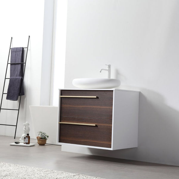 GOREME 30” SMOKE GRAY OAK BATHROOM VANITY
