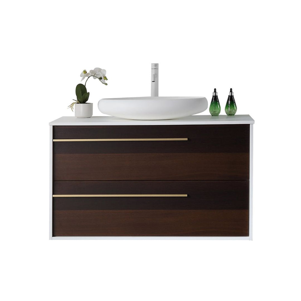 GOREME 42” SMOKE GRAY OAK BATHROOM VANITY