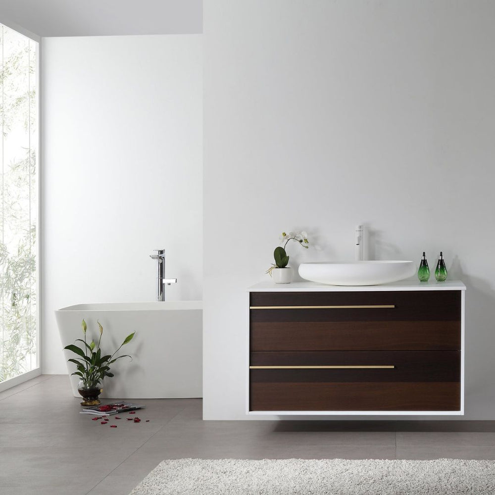 GOREME 42” SMOKE GRAY OAK BATHROOM VANITY