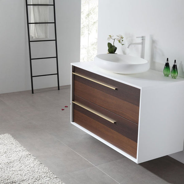 GOREME 42” SMOKE GRAY OAK BATHROOM VANITY