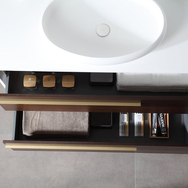 GOREME 42” SMOKE GRAY OAK BATHROOM VANITY