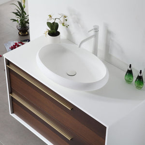 GOREME 42” SMOKE GRAY OAK BATHROOM VANITY