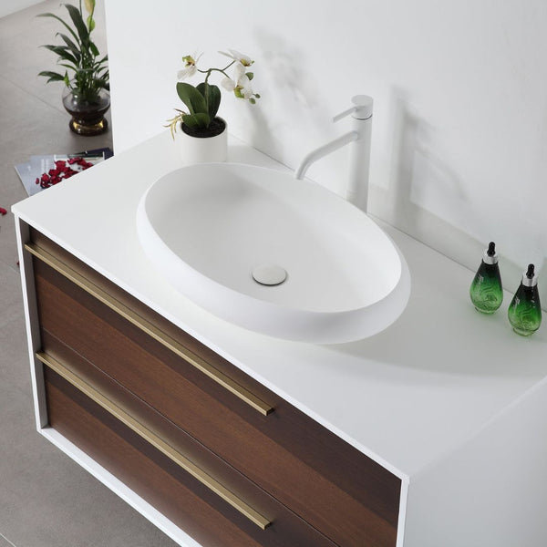 GOREME 42” SMOKE GRAY OAK BATHROOM VANITY