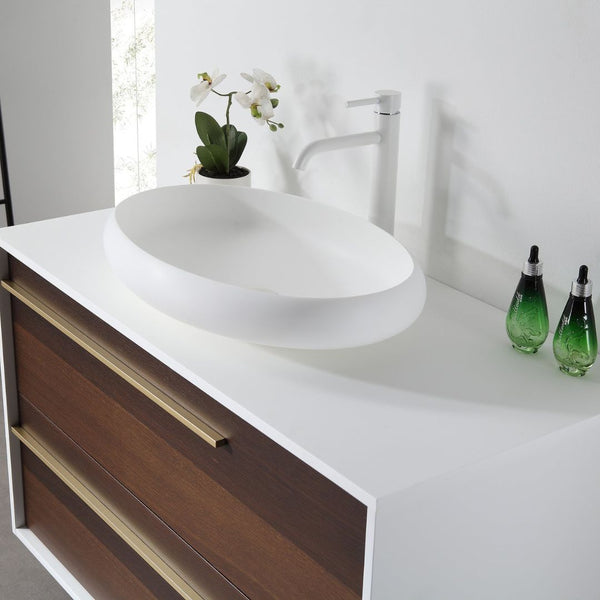 GOREME 42” SMOKE GRAY OAK BATHROOM VANITY