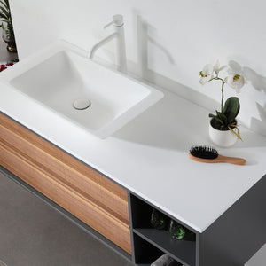 GOREME 48” WALNUT/DARK GRAY OAK BATHROOM VANITY